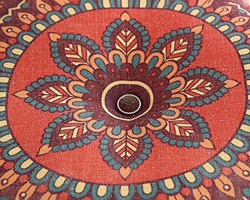 Bohemian Ethnic Futon Seat Cushion Floor Pillow,Round Thick Meditation Tatami Seat Cushion Balcony Bedroom Floor Cushion for Living Room D 50cm(20inch) - color: D