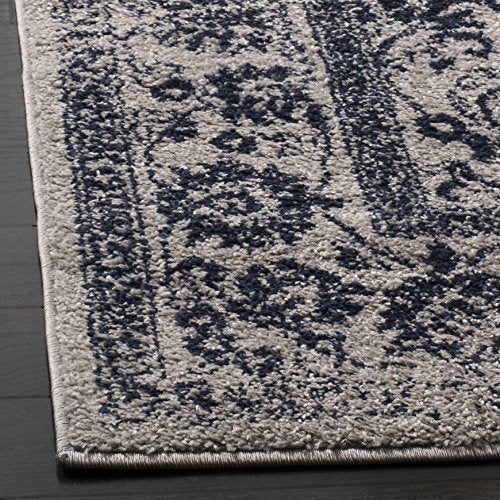 SAFAVIEH Adirondack Collection Accent Rug - 2'6" x 4', Grey & Navy, Distressed Vintage Floral Design, Non-Shedding & Easy to Clean, Ideal for Front Door, Kitchen, Entryway, Foyer (ADR109P) - color: Grey/Navy, size: 2'6" x 4' (Rectangular)