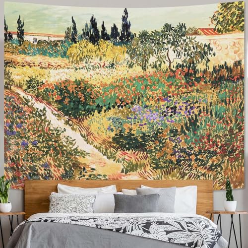 Yeoiat Van Gogh Tapestry Floral Wall Tapestry, Nature Tapestries for Bedroom Flower Tapestries Wall Hanging for Bedroom Living Room 44"x60" - color: Purple, size: 60"L x 44"W