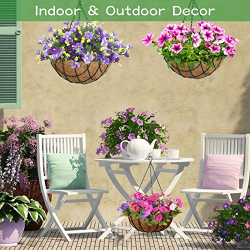 Riare 4 Pack 14 Inch Round Coco Liners Replacement, 100% Natural Coconut Coir Liners for Hanging Baskets, Garden Flower Vegetables Planter Pot, Window Box, Fence, Decks - size: 14inch