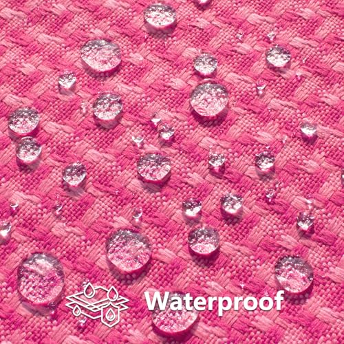 Kevin Textile Outdoor Waterproof Throw Pillow Covers Pack of 2 Valentines Weaving Texture Water Resistant Decorative Cushion Covers for Garden Patio Tent Balcony Bench Couch 16x16 Inch, Hot Pink - color: Hot Pink, size: 16" x 16" (Pack of 2)