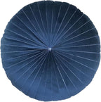 HLOVME Round Pillow Cushion for Couch Velvet Decorative Small Throw Pillow Solid Color for Living Room Bed Floor 15.7”, Navy Blue