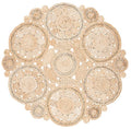 SAFAVIEH Natural Fiber Collection Area Rug - 6' Round, Natural, Handmade Boho Charm Farmhouse Jute, Ideal for High Traffic Areas in Living Room, Bedroom (NF167A) - size: 6' (Round)
