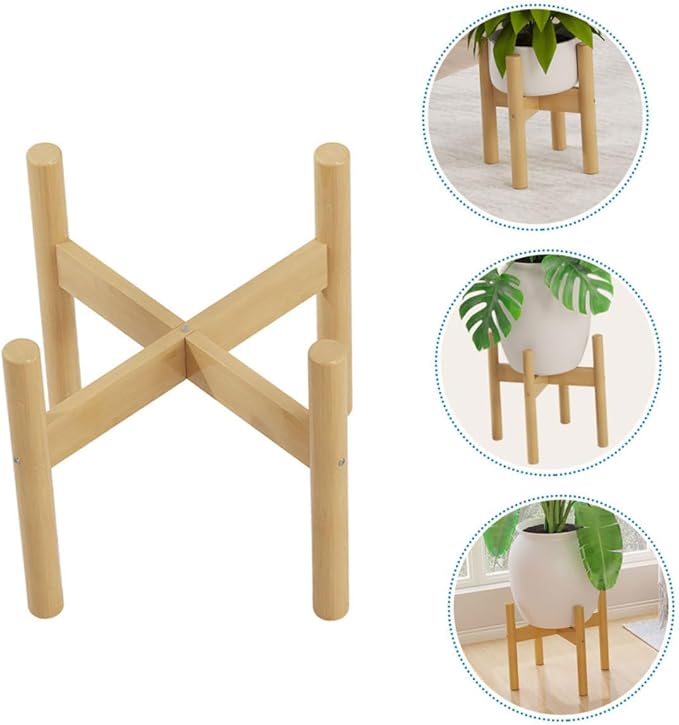 Bamboo Plant Pot Stand Indoor Plant Display Rack Boho Style Flower Pedestal