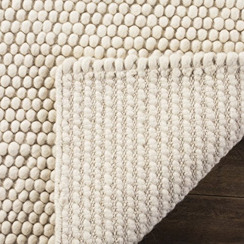 SAFAVIEH Natura Collection Accent Rug - 2' x 3', Ivory, Handmade Wool Blend, Textured Design, Ideal for Hallway, Bedroom, Foyer (NAT620A) - color: Ivory, size: 2' x 3' (Rectangular)
