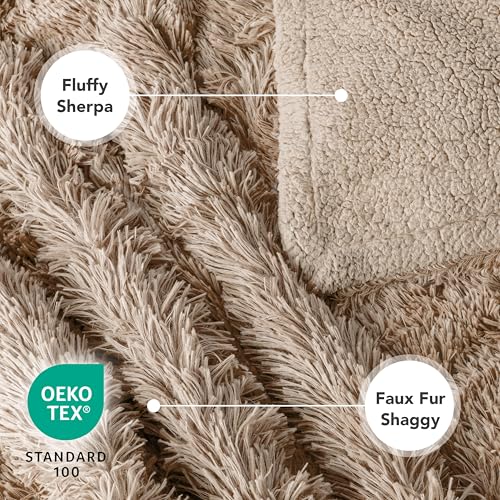 PetAmi Waterproof Dog Blanket for Couch, Bed & Furniture,Reversible Sherpa & Faux Fur Pet Blanket, Leakproof Blanket for Dog Cat, Washable Couch Protector, Soft Calming Pet Throw (40x60, Taupe) - color: Taupe, size: Large (40x60)