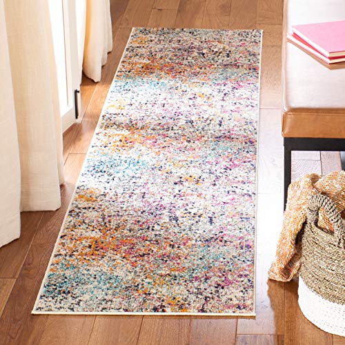 SAFAVIEH Madison Collection Runner Rug - 2'2" x 6', Grey & Pink, Modern Abstract Design, Non-Shedding & Easy Care, Ideal for High Traffic Areas in Living Room, Bedroom (MAD460A) - color: Grey/Pink, size: 2'2" x 6' (Runner)