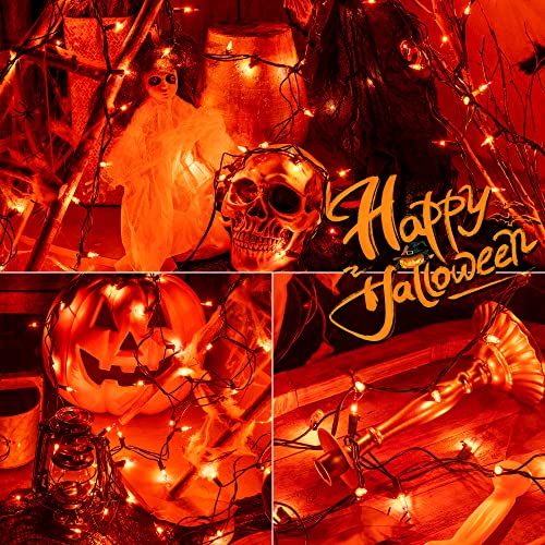 Hopolon Mini Orange Halloween Lights, 2PACk 50 Count Incandescent Christmas String Lights, 13 FT 120 V Xmas Tree Lights for Christmas,Thanksgiving, Patio, Party, Home, Indoor Outdoor Decor, Orange - color: Orange,Green Wire, size: 2PACK, 50 count