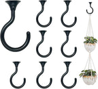 8 Sets Heavy Duty Swag Ceiling Hooks with Hardware for Hanging Plants, Cavity Wall Fixing, Easy Installation, Holds Up to 30lbs, Ideal for Home & Garden (8 Sets, Black)