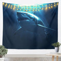 Erosebridal Shark Tapestry Scary Shark Wall Hangings Underwater World Oasis Tapestries Sea Animal Marine Theme Tapestry For Kids Boys Teens Men, Navy Blue Decor Small 51x59
