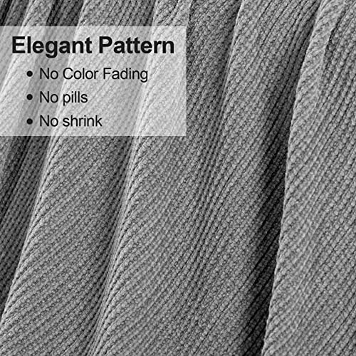 Blagic Grey Throw Blanket for Couch Soft Farmhouse Chenille Boho Throw Blanket with Tassels Home Decorative Lightweight Throw Blankets, Throws for Bed/Chair/Sofa, Stripe Textured (Light Grey,50"x60") - color: F-grey, size: 50 × 60 in