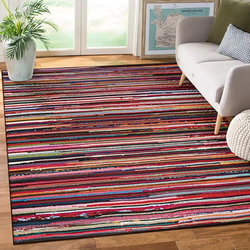 Chindi Rug 5x8, Boho Living Room Woven Braided Multicolor Area Rugs 5x8, Bohemian Recycled Colorful Rug for Farmhouse, Bedroom, Dining Room, Classroom, Hallway - size: 5' x 8' (Rectangular)