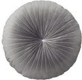 HLOVME Round Pillow Cushion for Couch Velvet Decorative Small Throw Pillow Solid Color for Living Room Bed Floor 15.7”, Gray