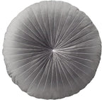 HLOVME Round Pillow Cushion for Couch Velvet Decorative Small Throw Pillow Solid Color for Living Room Bed Floor 15.7”, Gray