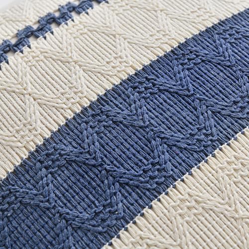 Fancy Homi Set of 2 Dusty Blue Vintage Decorative Throw Pillow Covers 16x16 Inch for Couch Bed Sofa Chair Bedroom, Rustic Retro Square Cushion Case, Modern Farmhouse Boho Living Room Decor Indoors - color: Dusty Blue, size: 16" x 16" (Pack of 2)