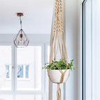 LINXIU Macrame Plant Hangers Jute Plant Hanger Indoor Hanging Plants Holders with 2 Hooks for Home Decor Wall Flower Pots Basket 2 Packs