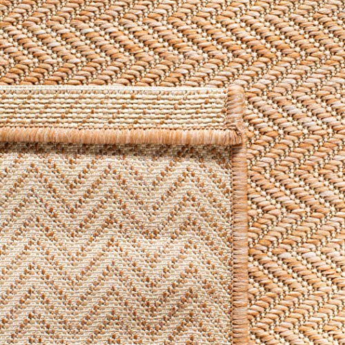 SAFAVIEH Outdoor Runner Rug 2'3"x6'7" - Courtyard Collection - Coastal Design, Natural & Cream, Durable & Easy Cleaning, Ideal for Patio, Entryway, Mudroom (CY8022-03012) - color: Natural/Cream, size: 2'3" x 6'7" (Runner)
