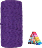 Macrame Cord,3mm x109 Yard Twine String Cord Colored Cotton Rope Craft Cord for DIY Crafts Knitting Plant Hangers Christmas Wedding Décor (Deep Purple, 3mm*109yards)