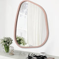 Irregular Wall Mirror 26"x18", Asymmetrical Large Bathroom Mirror Wood Framed Modern Artistic Decorative Vanity Mirrors for Bedroom Living Room Entryway Hallway