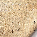SAFAVIEH Natural Fiber Collection Area Rug - 6' Square, Natural, Handmade Farmhouse Rustic Country, Ideal for High Traffic Areas in Living Room, Bedroom (NF365B)