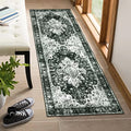 Moynesa Washable Black and White Runner Rug - 2x6 Bathroom Runner with Rubber Backing, Hallway Boho Non-Slip Non-Shedding Low Pile Accent Carpet for Laundry Room Entryway - color: Black/White, size: 2' x 6'