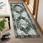 Moynesa Washable Black and White Runner Rug - 2x6 Bathroom Runner with Rubber Backing, Hallway Boho Non-Slip Non-Shedding Low Pile Accent Carpet for Laundry Room Entryway - color: Black/White, size: 2' x 6'
