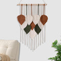 Tiaforza Macrame Wall Hanging Decor Art, Handmade Leaf Feather Woven Boho Wall Tapestry, Ideal Decor for Apartment, Bedroom, Living Room, Office, and Dining Area, Size 16.5"x29.5"