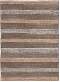 SAFAVIEH Area Rug 8x10 - Natural Fiber Collection - Large - Black & Natural, Handmade Flat Weave Stripe Jute & Cotton, Ideal for Living Room, Bedroom, Dining Space (NFB652Z)