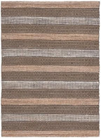 SAFAVIEH Area Rug 8x10 - Natural Fiber Collection - Large - Black & Natural, Handmade Flat Weave Stripe Jute & Cotton, Ideal for Living Room, Bedroom, Dining Space (NFB652Z)