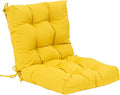 QILLOWAY Outdoor Seat/Back Chair Cushion Tufted Pillow, Spring/Summer Seasonal Replacement Cushions.(Yellow)