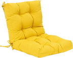 QILLOWAY Outdoor Seat/Back Chair Cushion Tufted Pillow, Spring/Summer Seasonal Replacement Cushions.(Yellow)