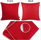 Thmyo 4-Pack 100% Cotton Comfortable Solid Decorative Throw Pillow Cases Square Cushion Cover Pillowcases Sublimation Blank Valentines Day DIY Throw Pillow Covers for Sofa Bed(20x20inch/50x50cm,Red)