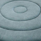 SIMPLIHOME Vivienne Round Pouf - 20 inch Wide Upholstered Velvet Ottoman in Turquoise, Boho-Style Footstool, Extra Seating or Accent Piece for Living Room or Bedroom with Stitching Detail, Assembled