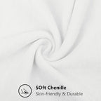 decorUhome Chenille White Spring Throw Pillow Covers 16x16 Inch Set of 2, Decorative Soft Couch Pillow Covers Solid Dyed Accent Farmhouse Neutral Square Pillow Cases for Sofa