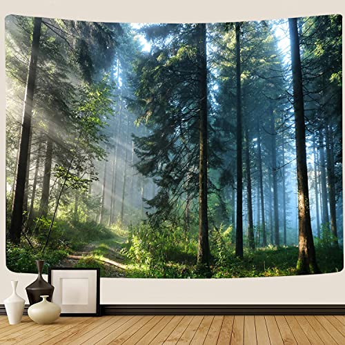 Llamazing Forest Tapestry Home Decor Landscape Tapestry Living Room Bedroom Decoration Magic Curtain (Morning Forest, 60''L×51''W) - color: Morning Forest, size: 60"L x 51"W