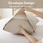ROSGONIA Oversized King Comforter 120x120, 3pcs Super King Comforter (1 Light Khaki Comforter & 2 Pillowcases) Lightweight Warm Bedding Blanket Quilt
