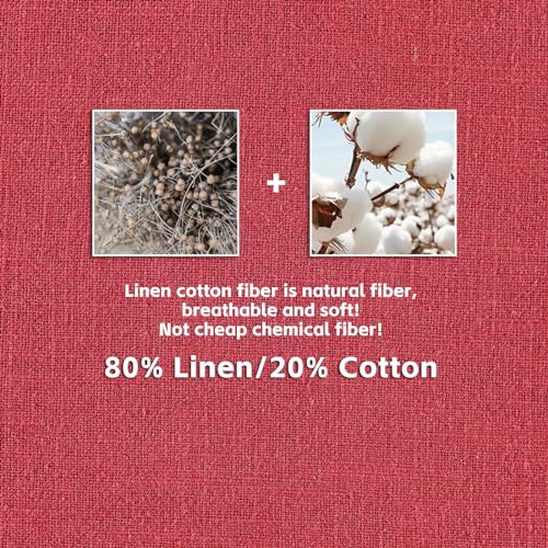 AmHoo Pack of 2 Linen Pillow Covers with Tassels Fringed Decorative Rustic Natural Throw Pillowcase Cushion for Couch Sofa Bedroom 18 x 18-Inch Jester Red - color: Jester Red, size: 18" x 18" (Pack of 2)