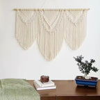 oiikain Large Handmade Boho Macrame Wall Hanging Tapestry - Chic Bohemian Woven Home Decor art for Living Room, Bedroom, and Wedding Parties (43''x32'', Three Triangle)