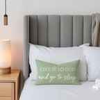 Farmhouse Sage Green Pillow Covers 12x20 Inch Set of 2 – Christian Lumbar Decorative Throw Pillowcase – Give It to God and Go to Sleep/Relax God’s Got This – Faith Decor for Home