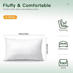 OTOSTAR Pack of 4 Throw Pillow Inserts, 12 x 20 Rectangle Cushion Inner Soft Fluffy Plump Stuffer Cushion Pads White Decorative Pillow Inserts