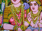 Lord Shiva Family Batik Cotton Wall Hanging Yoga Painting : Size 43"x30" Inches - color: Shva Family