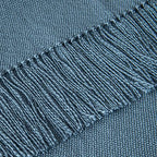 CozeCube Blue Throw Blanket for Couch, Boho Throw Blanket with Fringe Tassel, Lightweight Fall Throw for Bed, Living Room Outdoor, Gift, Dusty Blue, 60"x80"