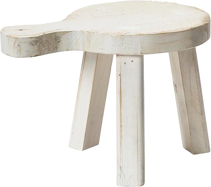 Creative Co-Op Decorative Wood Pedestal, White