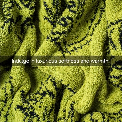 Dr. Seuss Grinch Holiday & Christmas Bedding Soft Cozy Chic Dreams Feather Knit Intarsia Throw Blanket, 50 in x 60 in, (Officially Licensed Product) by Franco Collectibles - color: Grinch, size: 50 in x 60 in