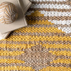 nuLOOM Hand Braided Marla Denim And Jute Diamonds Area Rug, 5x8, Yellow - color: Marla Yellow, size: 5' x 8' (Rectangular)