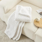 lifein Throw Blanket for Couch-White Boho Throw Blanket, Cream Soft Fleece Plush Lightweight Blankets&Throws for Spring, Fuzzy Decorative Blankets for Livingroom Bed Sofa Chair (60x80, White)
