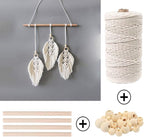 152pcs Macrame Kit for Beginners: Natural Cotton Macrame Cord, Wooden & Metal Rings, Beads, Sticks & Hoops - Perfect for Macrame Plant Hangers & Home Decor