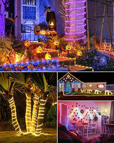 Minetom Color Changing Rope Lights Outdoor - Connectable 66ft 200 LED Outdoor String Lights with Remote, 18 Colors, Christmas Light for Bedroom Outside Patio Holiday Decoration - size: 66 FT Connectable