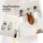 7.1 x 9.8 x 4.7 Inch Hanging Woven Basket Cotton Wall Basket with Handle White Rope Multifunction Macrame Closet Shelf Organizing Storage Wall Mounted Bin for Kitchen Room Fruit Plants Towels