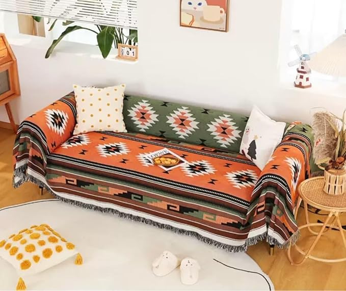 Lqprom Southwest Throw Blankets Aztec Southwestern Throws Cover Boho Native American Blankets for Gift Sofa Table Bed Living Room Decor Outdoor Camping Picnic Tent Beach Car Traveling 63"x87"